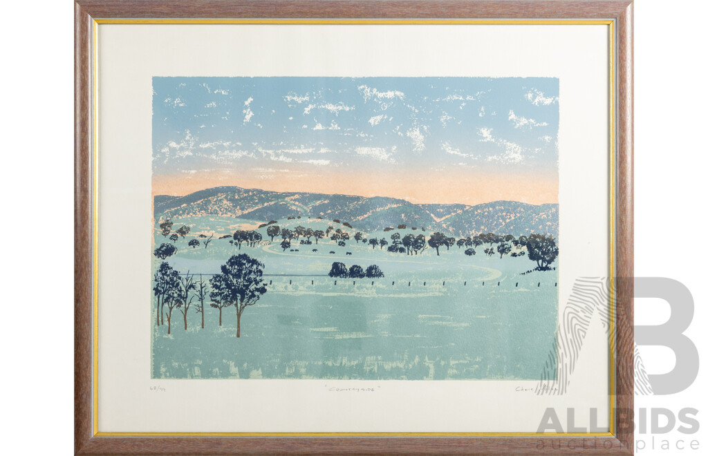 Cherie Miles (20th Century, Australian, 1950-), Countryside, Limited Edition Silk Screen, 57 x 71 cm (frame)