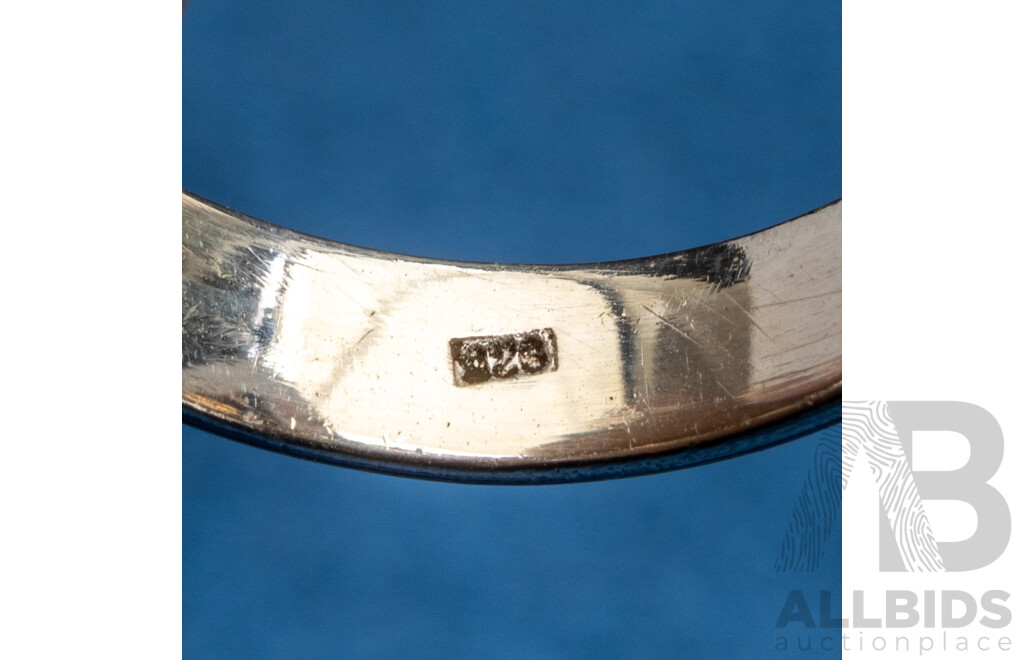 925 Sterling Silver Ring with Large Smokey Quartz - Size O