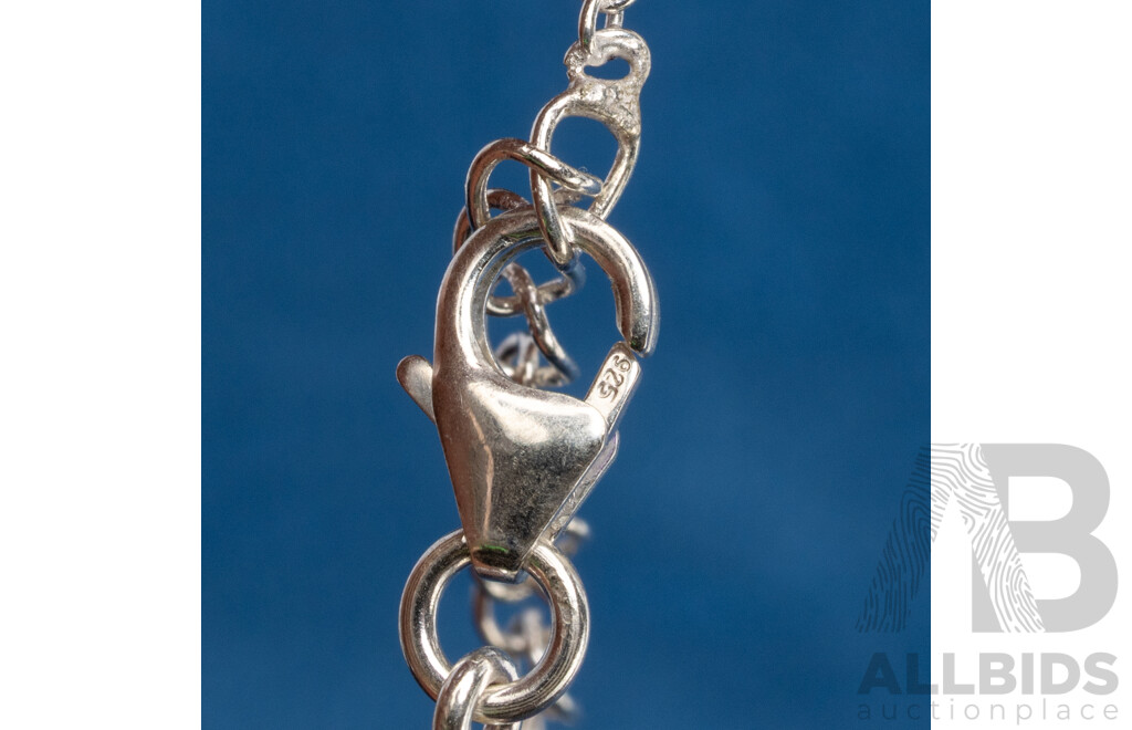 925 Sterling Silver Necklace with Amethyst Stone. Length - 47cms