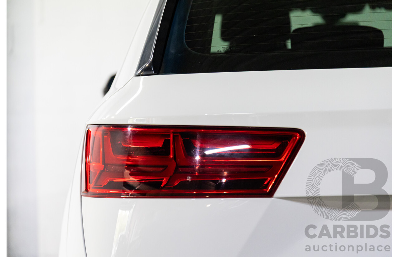 08/2018 Audi Q7 3.0 TDI Quattro (160kW AWD) 4M MY18 4d Wagon Carrara White Turbo Diesel V6 3.0L - 7 Seater