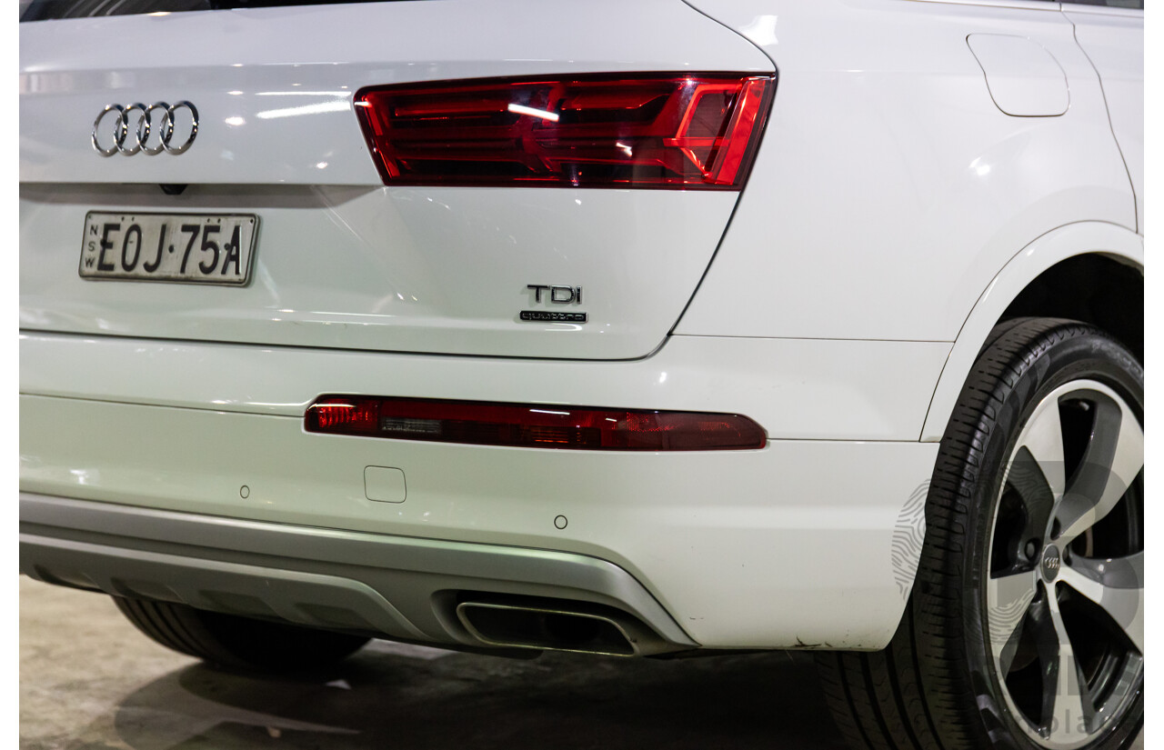 08/2018 Audi Q7 3.0 TDI Quattro (160kW AWD) 4M MY18 4d Wagon Carrara White Turbo Diesel V6 3.0L - 7 Seater