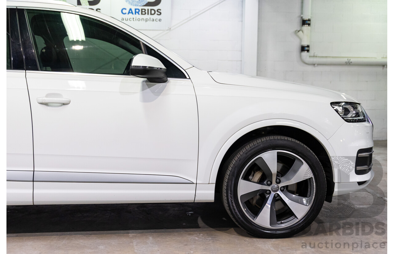 08/2018 Audi Q7 3.0 TDI Quattro (160kW AWD) 4M MY18 4d Wagon Carrara White Turbo Diesel V6 3.0L - 7 Seater