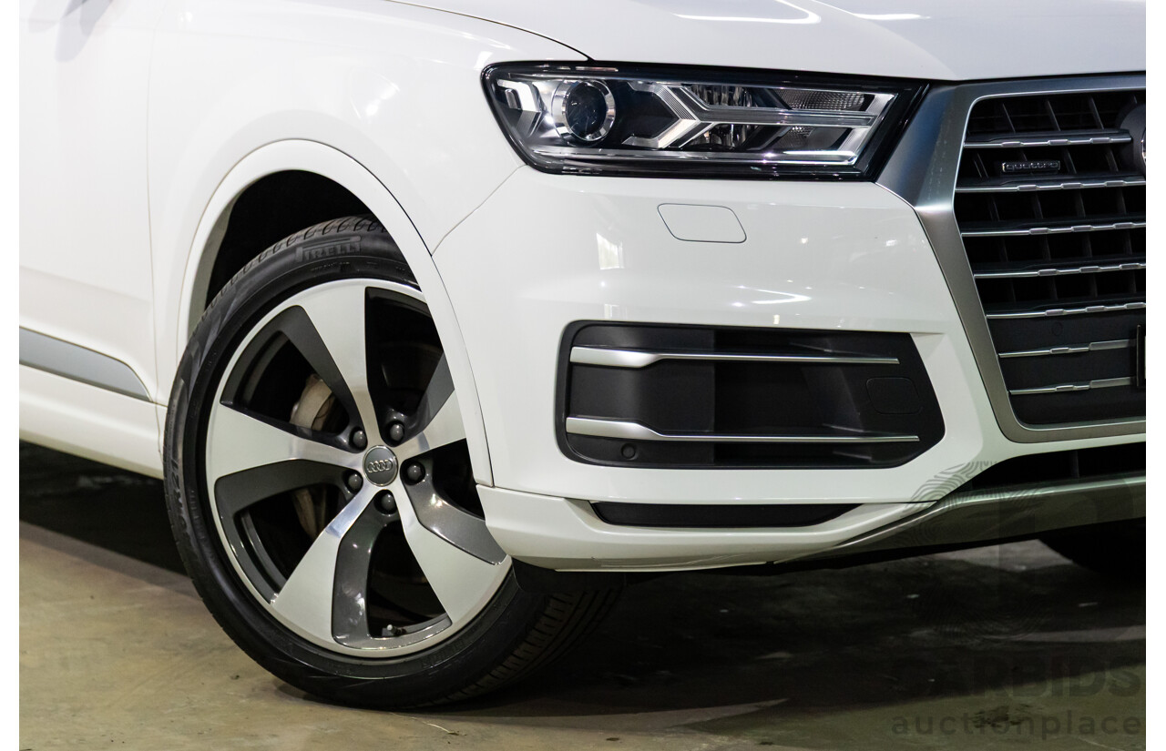 08/2018 Audi Q7 3.0 TDI Quattro (160kW AWD) 4M MY18 4d Wagon Carrara White Turbo Diesel V6 3.0L - 7 Seater