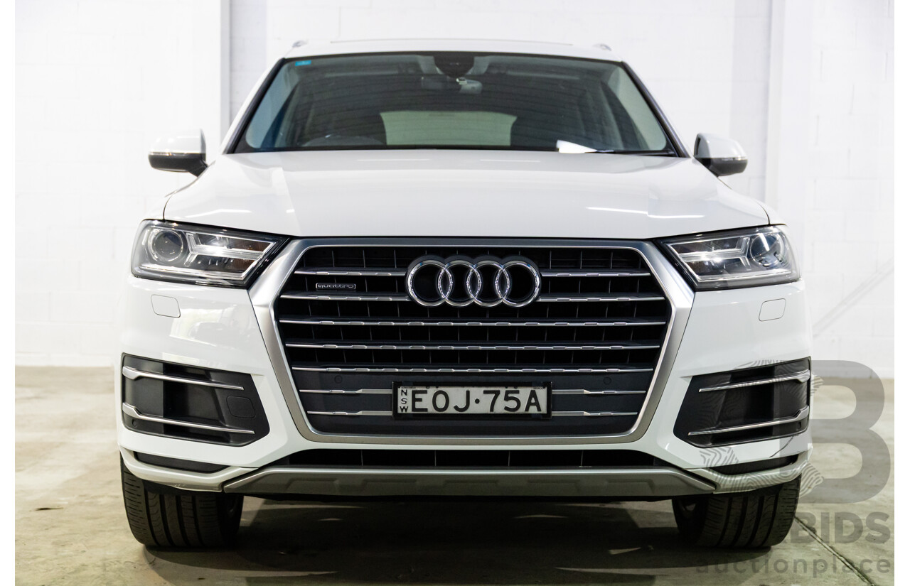 08/2018 Audi Q7 3.0 TDI Quattro (160kW AWD) 4M MY18 4d Wagon Carrara White Turbo Diesel V6 3.0L - 7 Seater