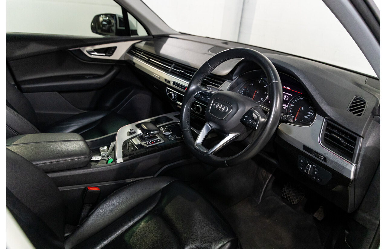 08/2018 Audi Q7 3.0 TDI Quattro (160kW AWD) 4M MY18 4d Wagon Carrara White Turbo Diesel V6 3.0L - 7 Seater