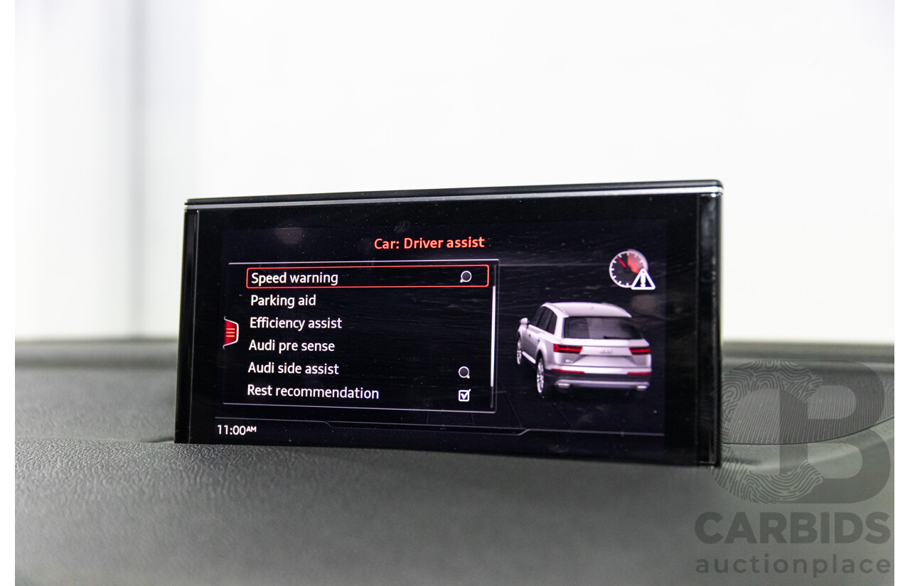 08/2018 Audi Q7 3.0 TDI Quattro (160kW AWD) 4M MY18 4d Wagon Carrara White Turbo Diesel V6 3.0L - 7 Seater