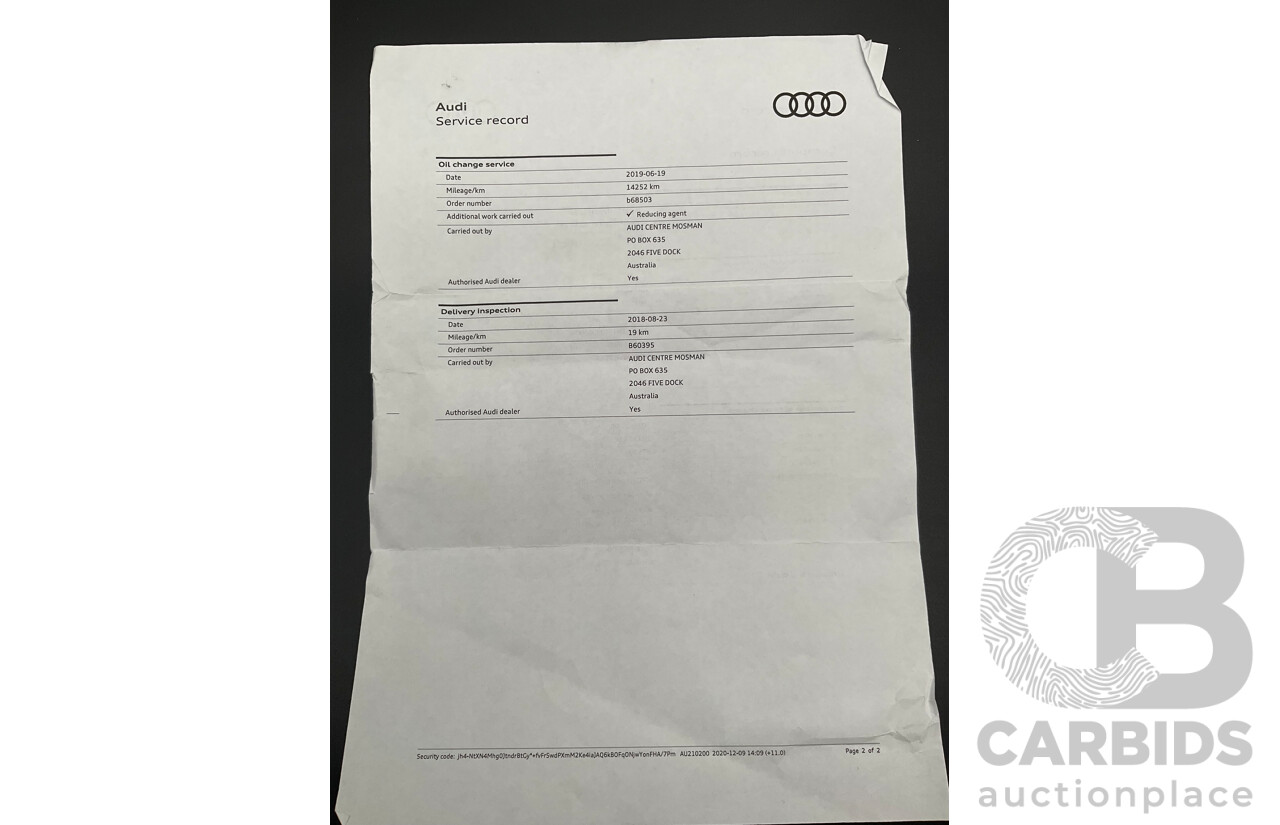 08/2018 Audi Q7 3.0 TDI Quattro (160kW AWD) 4M MY18 4d Wagon Carrara White Turbo Diesel V6 3.0L - 7 Seater