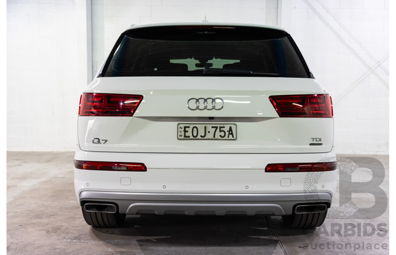 08/2018 Audi Q7 3.0 TDI Quattro (160kW AWD) 4M MY18 4d Wagon Carrara White Turbo Diesel V6 3.0L - 7 Seater