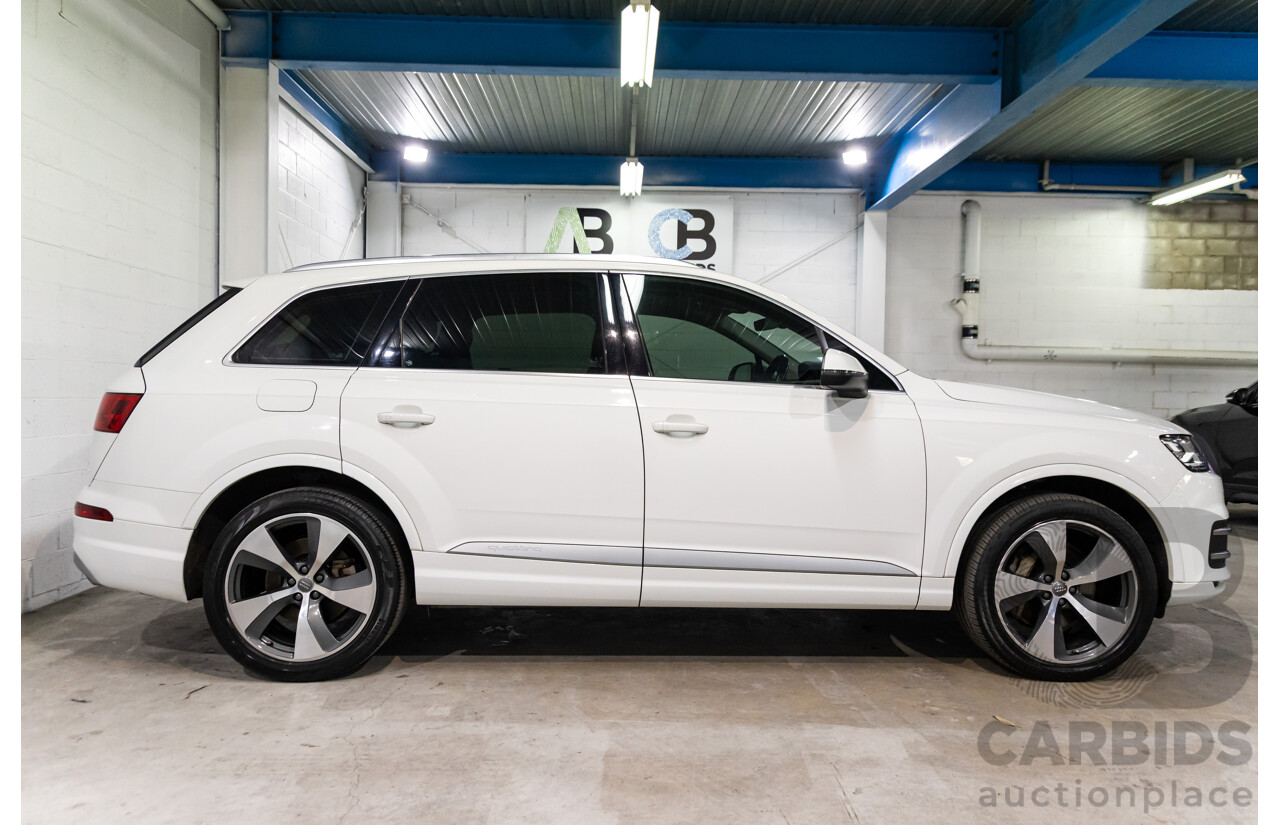 08/2018 Audi Q7 3.0 TDI Quattro (160kW AWD) 4M MY18 4d Wagon Carrara White Turbo Diesel V6 3.0L - 7 Seater