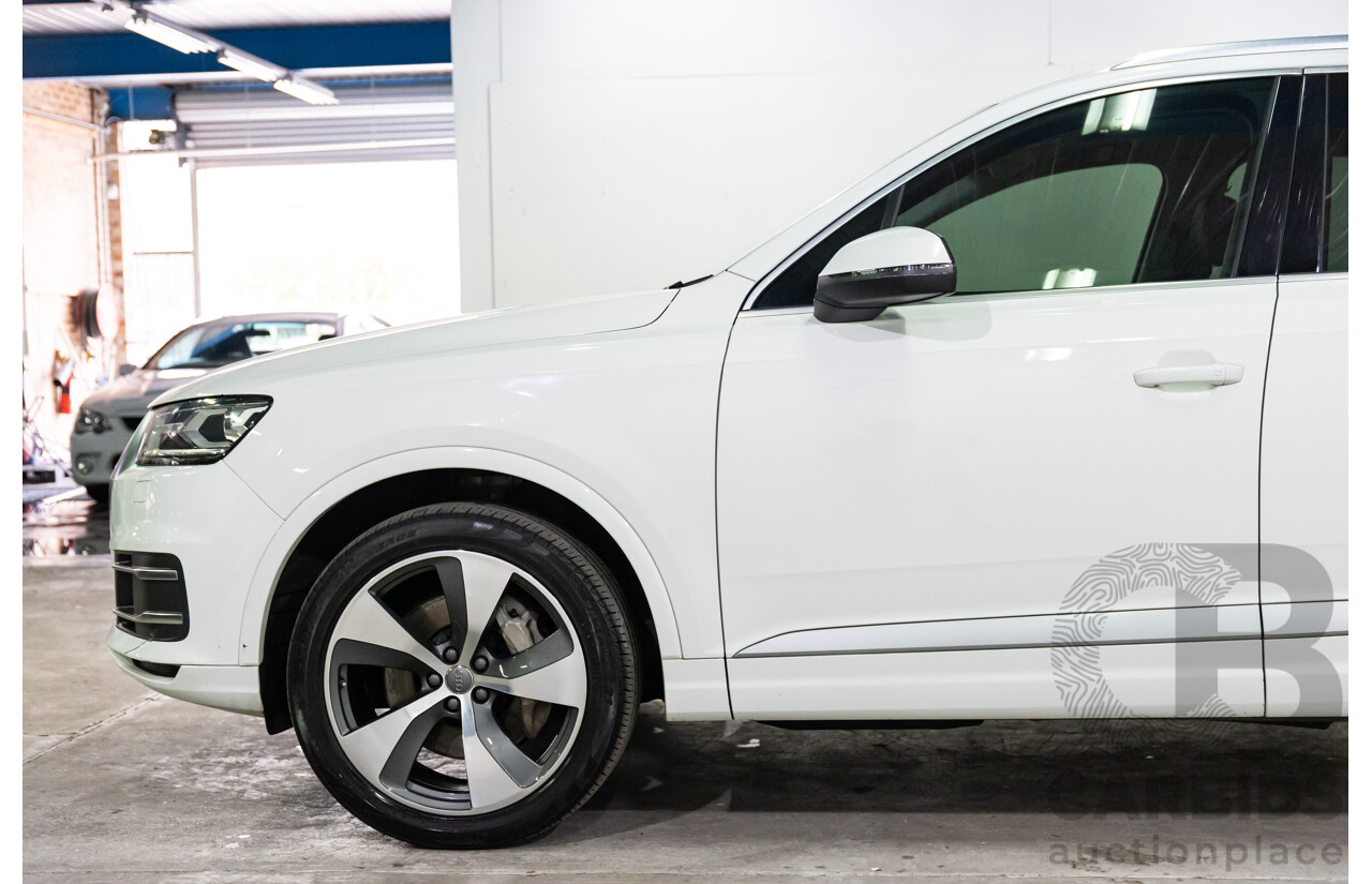 08/2018 Audi Q7 3.0 TDI Quattro (160kW AWD) 4M MY18 4d Wagon Carrara White Turbo Diesel V6 3.0L - 7 Seater