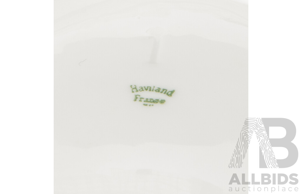 Haviland Limoges France Large Scalloped Bowl with Handle and Spout Pink Floral