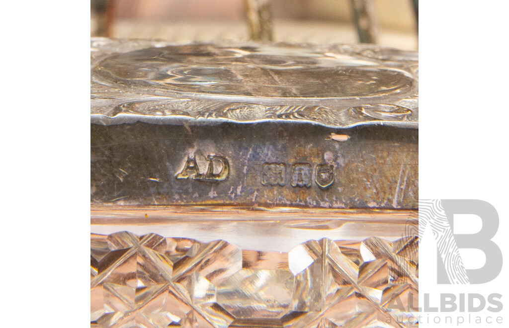 Nine Piece Collection of Mixed Silver Plated, Pewter & Glass Tableware Including Samovar, Sheridan Butter Dish & Jefferson Cups