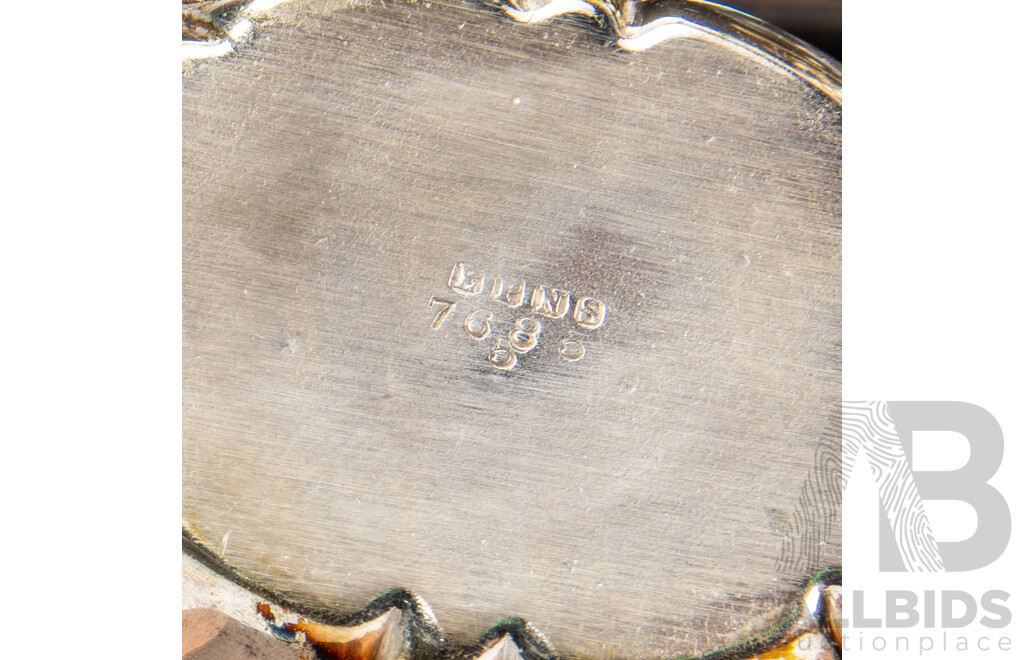 Nine Piece Collection of Mixed Silver Plated, Pewter & Glass Tableware Including Samovar, Sheridan Butter Dish & Jefferson Cups