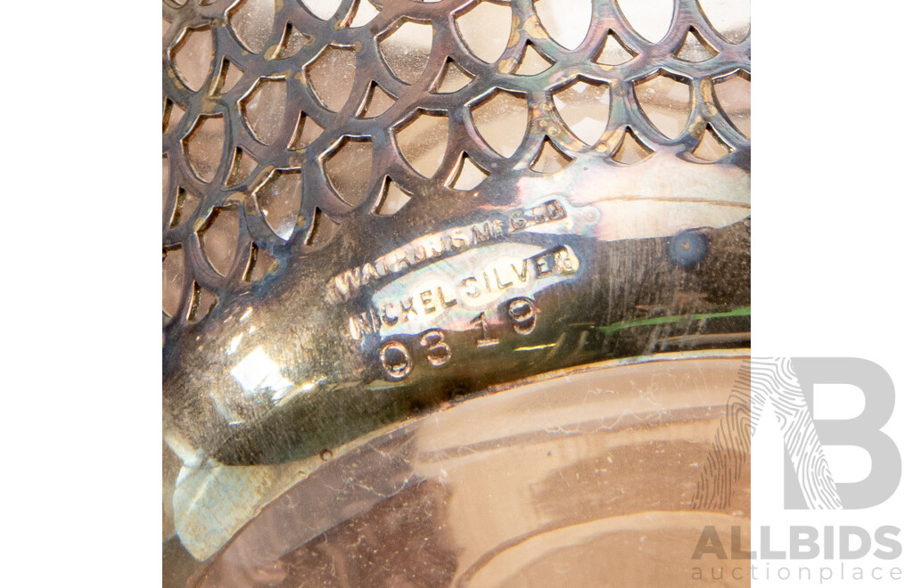 Nine Piece Collection of Mixed Silver Plated, Pewter & Glass Tableware Including Samovar, Sheridan Butter Dish & Jefferson Cups