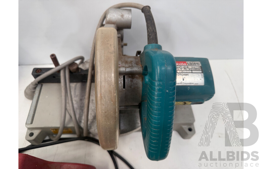 Box of Assorted Power Tools - Trak Saw + Heat Gun + Power Planer + Drop Saw