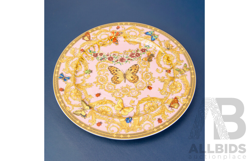Large Versace Butterfly Themed Cabinet Plate by Rosenthal in Original Box