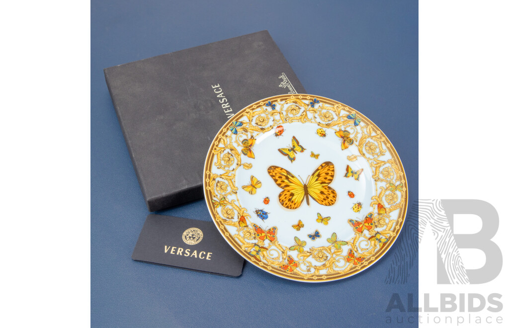Versace Butterfly Themed Cabinet Plate by Rosenthal in Original Box