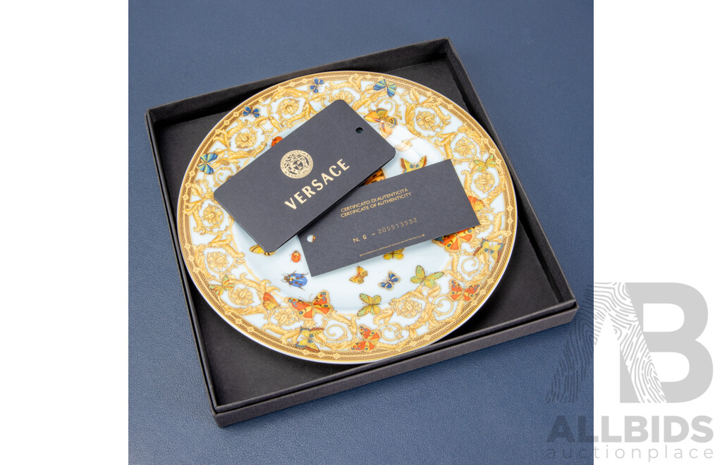 Versace Butterfly Themed Cabinet Plate by Rosenthal in Original Box