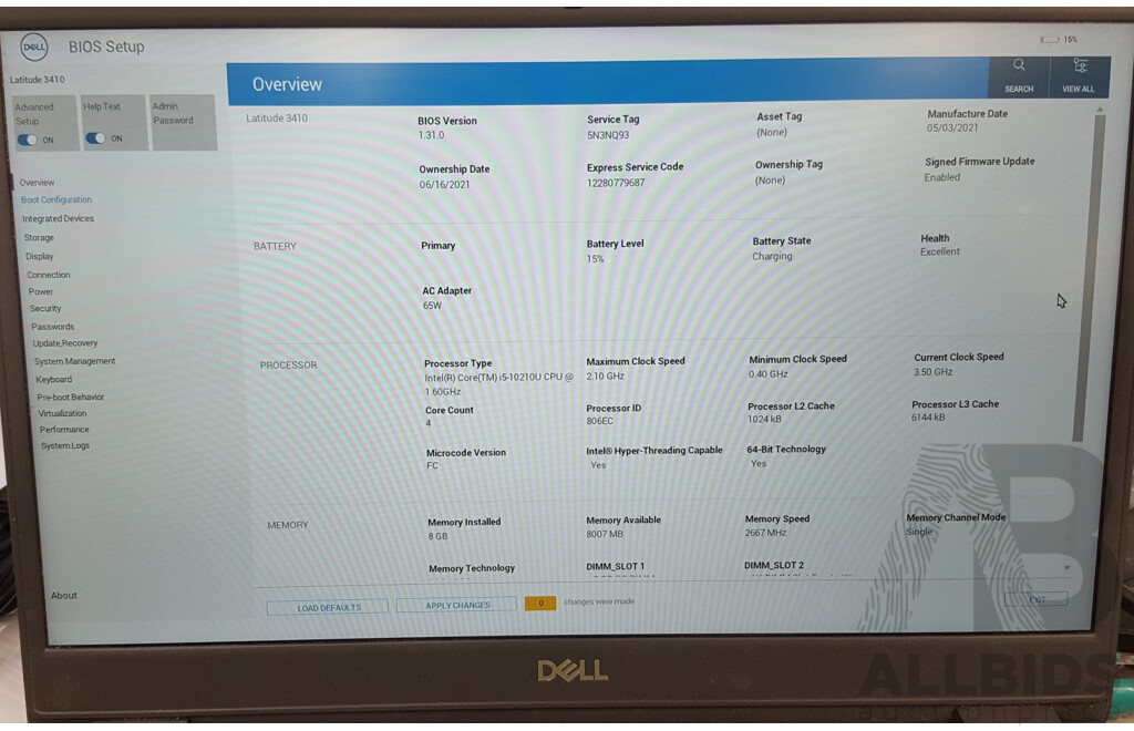 Dell Latitude 3410 10th Gen Intel Core i5 (10210U) 1.60GHz-4.20GHz 4-Core CPU 14-Inch FHD Laptop w/ Power Supply