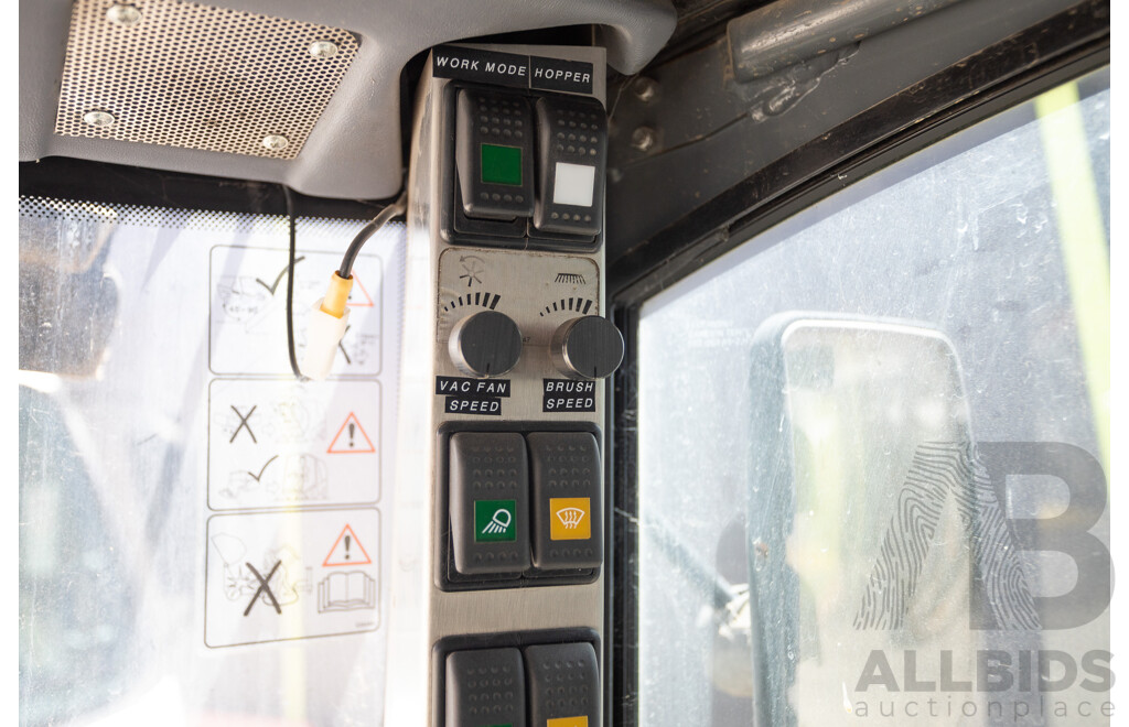 Circa 2009 Green Machine 636HS Air Sweeper (Enclosed A/C Cab)