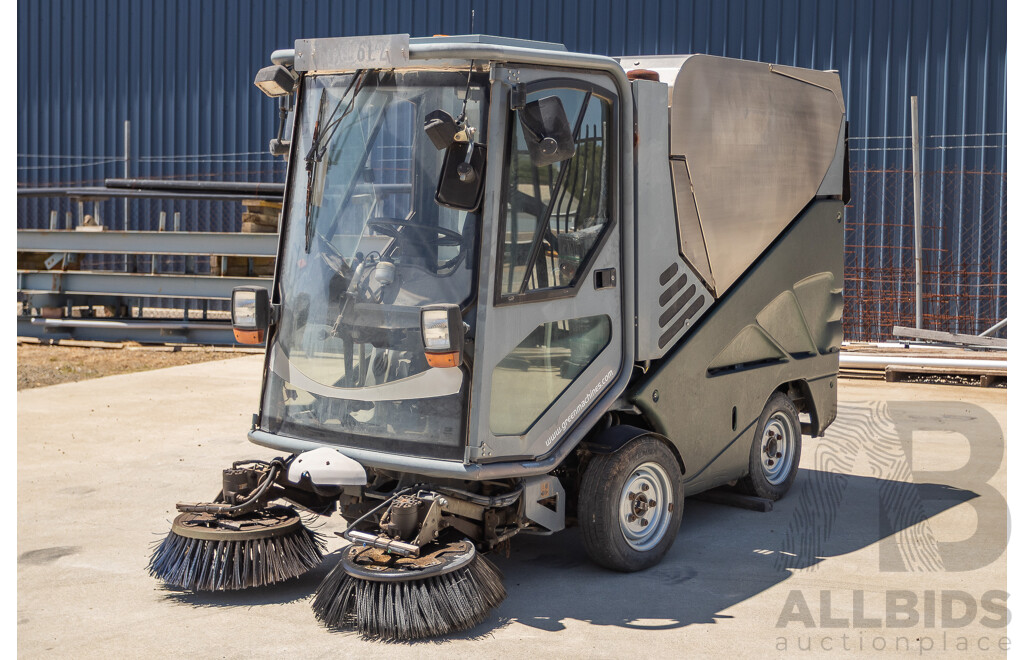 Circa 2009 Green Machine 636HS Air Sweeper (Enclosed A/C Cab)