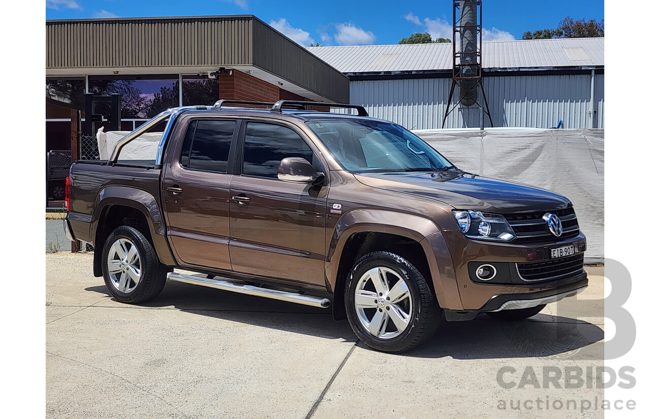 8/2013 Volkswagen Amarok Tdi400 Ultimate (4x4) 2H MY13 Dual Cab Utility Brown 2.0L