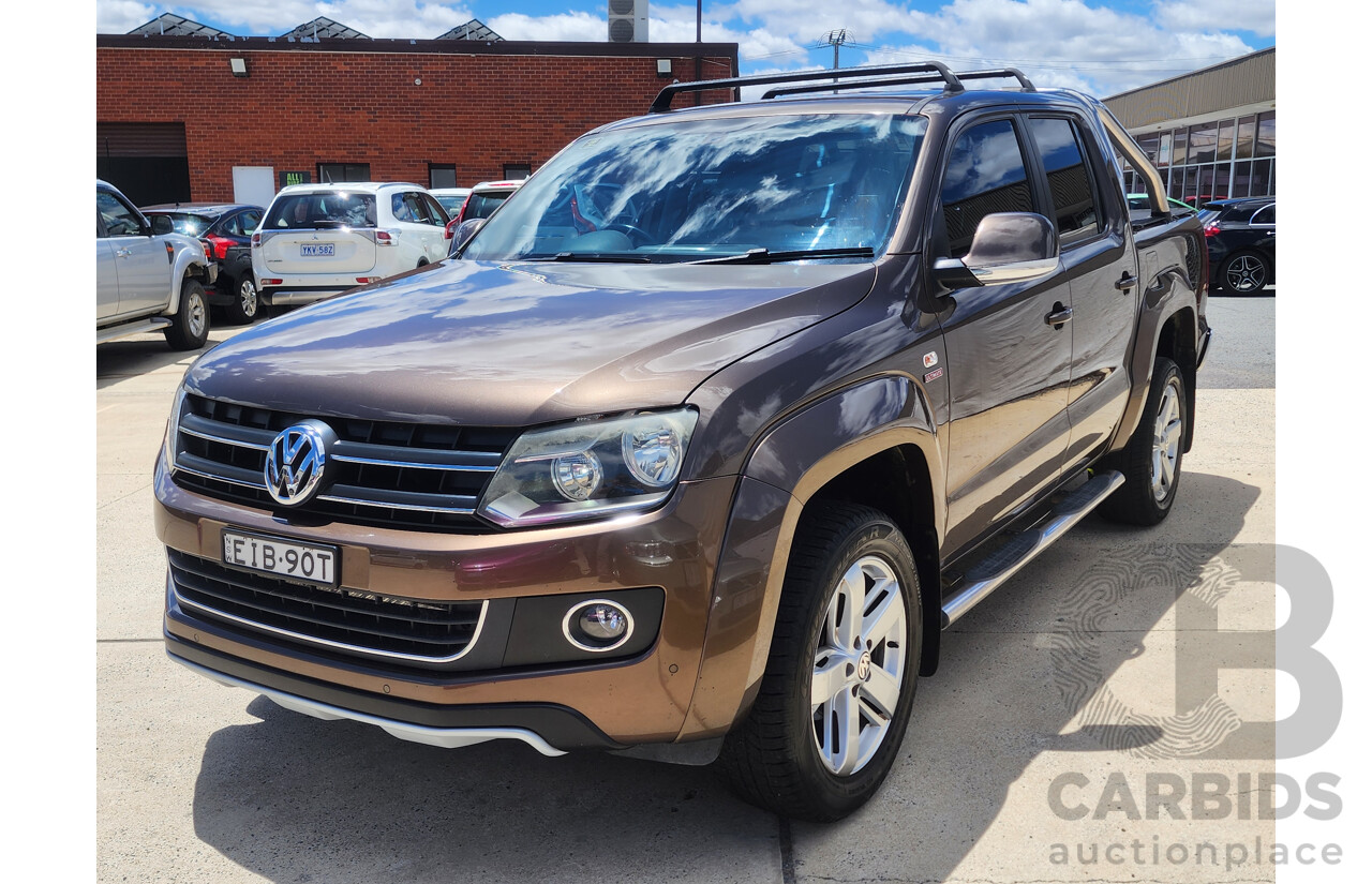 8/2013 Volkswagen Amarok Tdi400 Ultimate (4x4) 2H MY13 Dual Cab Utility Brown 2.0L