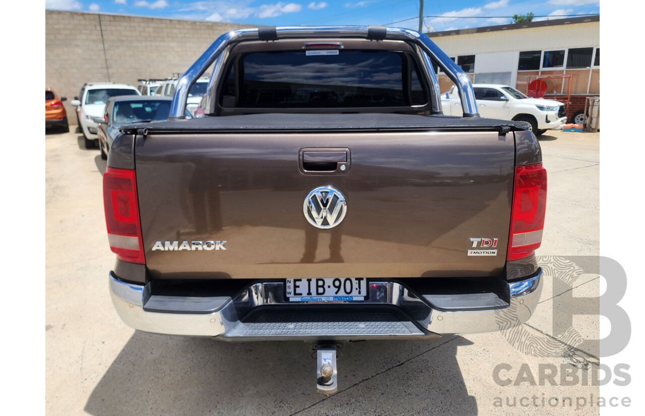 8/2013 Volkswagen Amarok Tdi400 Ultimate (4x4) 2H MY13 Dual Cab Utility Brown 2.0L