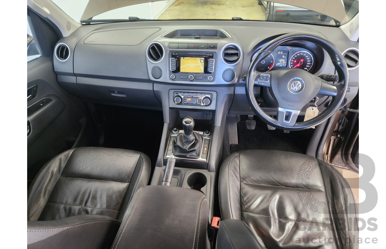 8/2013 Volkswagen Amarok Tdi400 Ultimate (4x4) 2H MY13 Dual Cab Utility Brown 2.0L