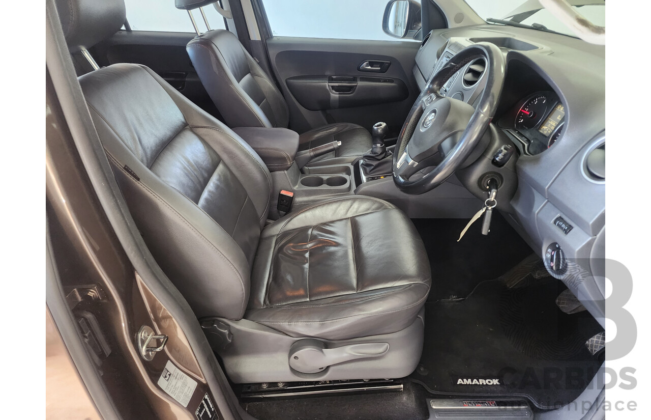 8/2013 Volkswagen Amarok Tdi400 Ultimate (4x4) 2H MY13 Dual Cab Utility Brown 2.0L