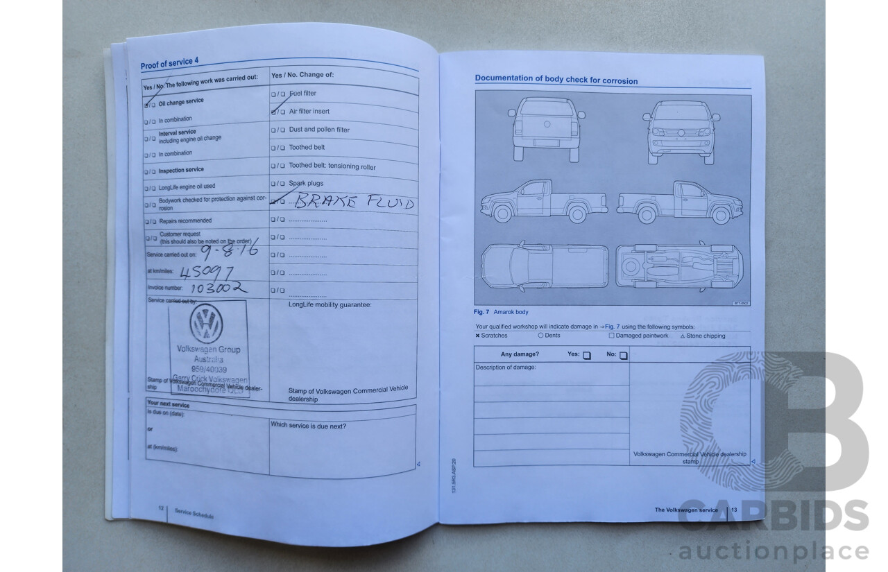 8/2013 Volkswagen Amarok Tdi400 Ultimate (4x4) 2H MY13 Dual Cab Utility Brown 2.0L