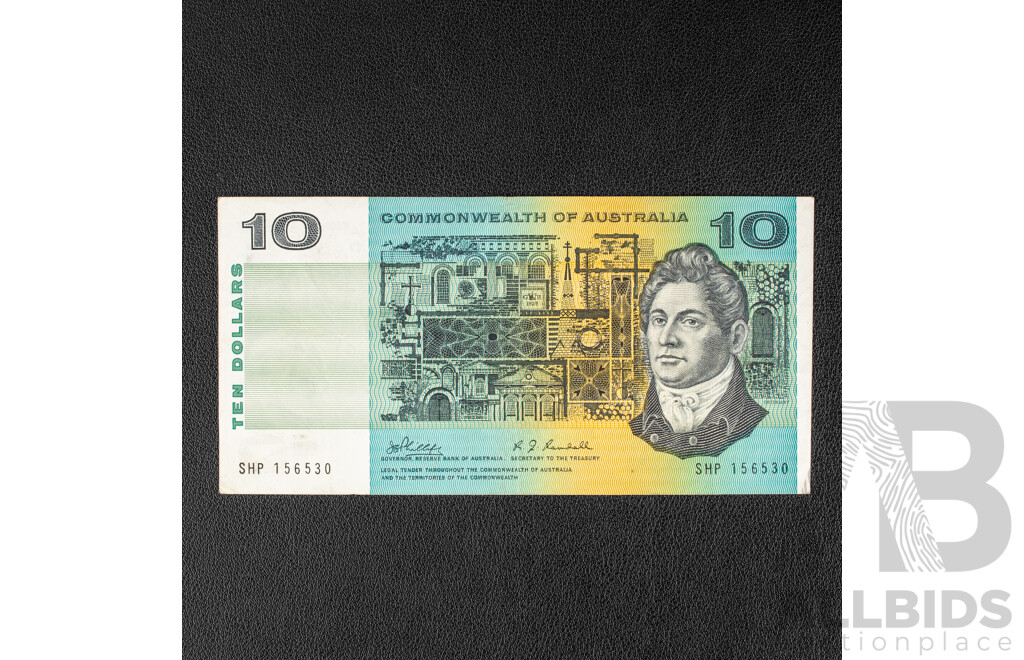 Australian 1968 Ten Dollar Note, Phillips/Randall R303, SHP 156530