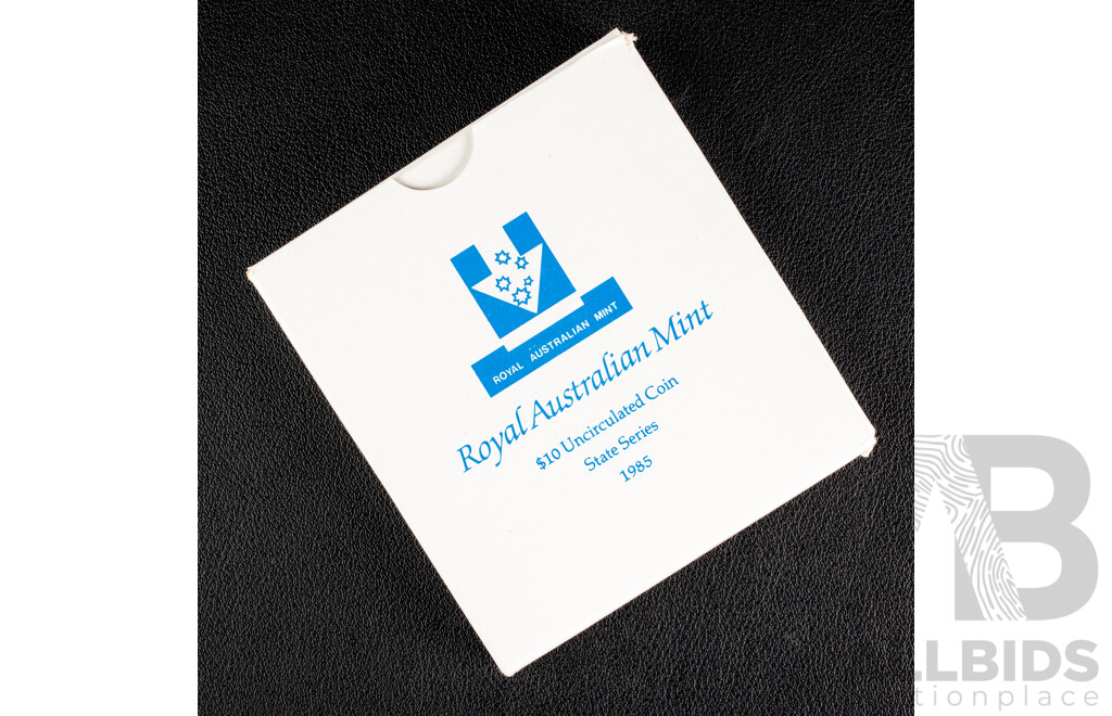 Australian RAM 1985 Silver Ten Dollar Coin, State Series Victoria .925