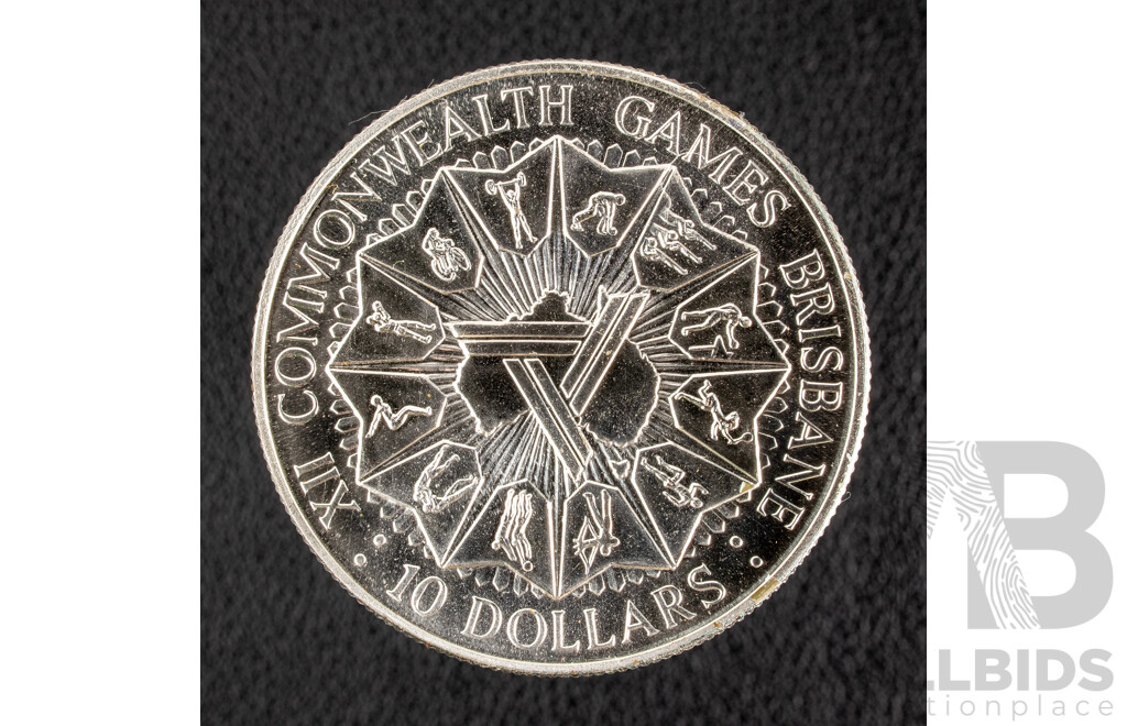 Australian RAM 1982 Silver Ten Dollar Coin, Commonwealth Games .925
