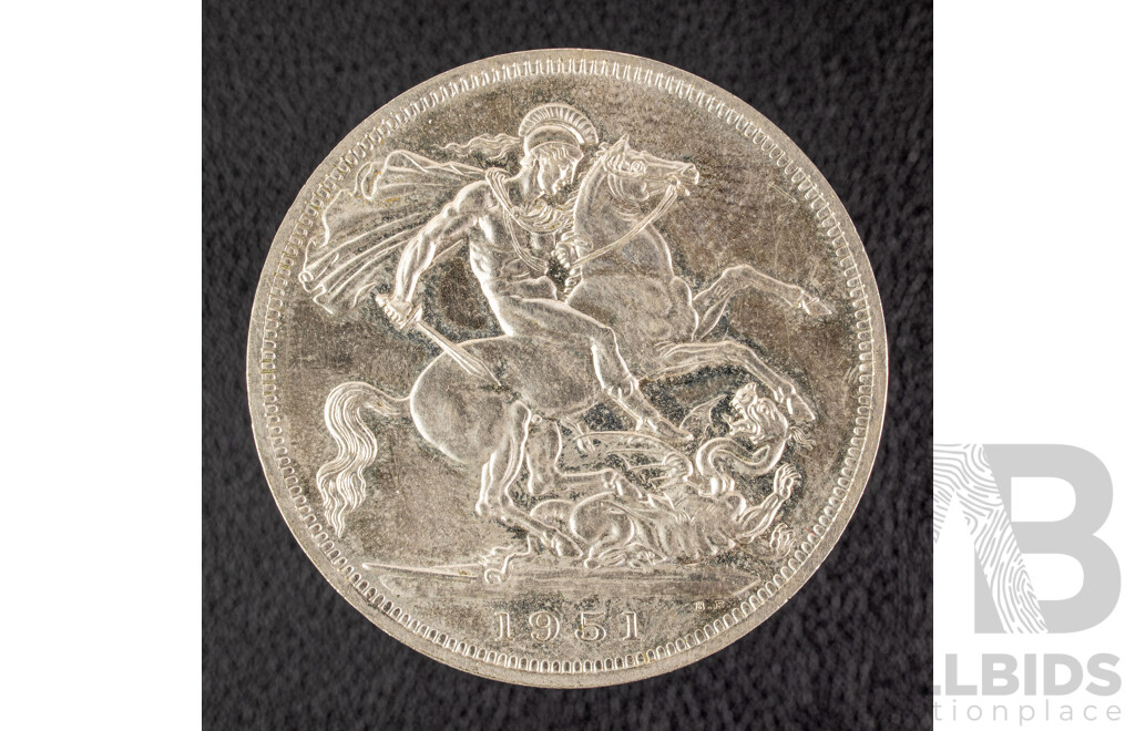 Great Britain 1951 UNC Crown, Festival of Britain with Inscription to Edge