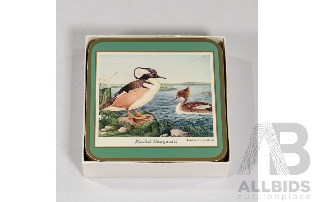 Collection of Vintage Place Mats and Coasters Including Pimpernel Matching North American Water Birds Set, Casa Collection Nestle 100th Anniversary Set, Christmas Themed Sets