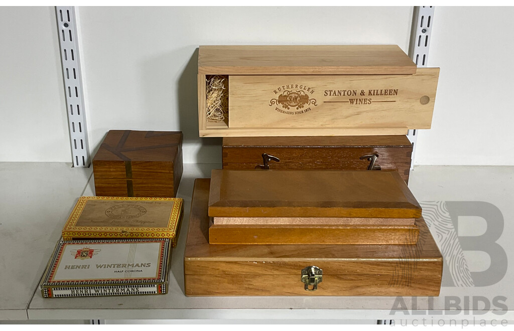 Collection of Timber Cigar, Wine and Storage Boxes