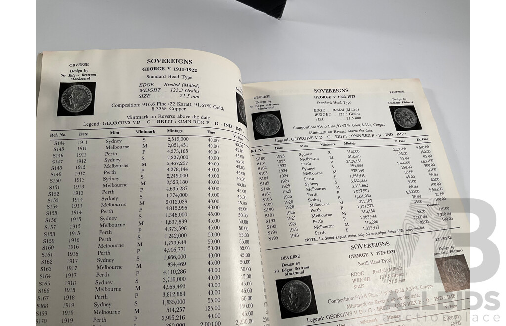 Four Books Relating to the Study of Coins Including Coins, an Illustrated Survey 650BC to the Present Day, Renniks Coin and Banknote Guide and Australian Coin and Banknote Values, Standard Catalogue of World Coins