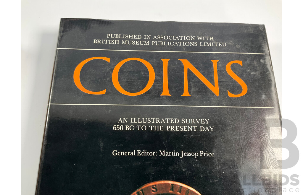 Four Books Relating to the Study of Coins Including Coins, an Illustrated Survey 650BC to the Present Day, Renniks Coin and Banknote Guide and Australian Coin and Banknote Values, Standard Catalogue of World Coins
