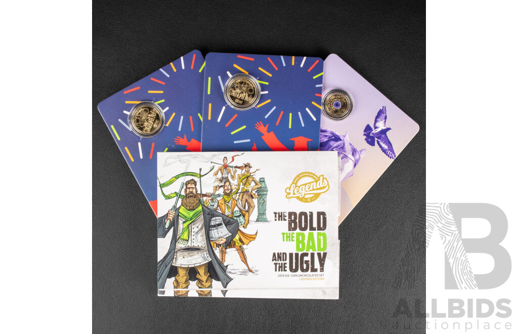 Australian RAM 2019 Six Coin Year Set, the Good the Bad and the Ugly, 2024 Two Dollar Coin, War Animals Remembered, C Mint Mark and Two One Dollar, Centenary of the Smith Family