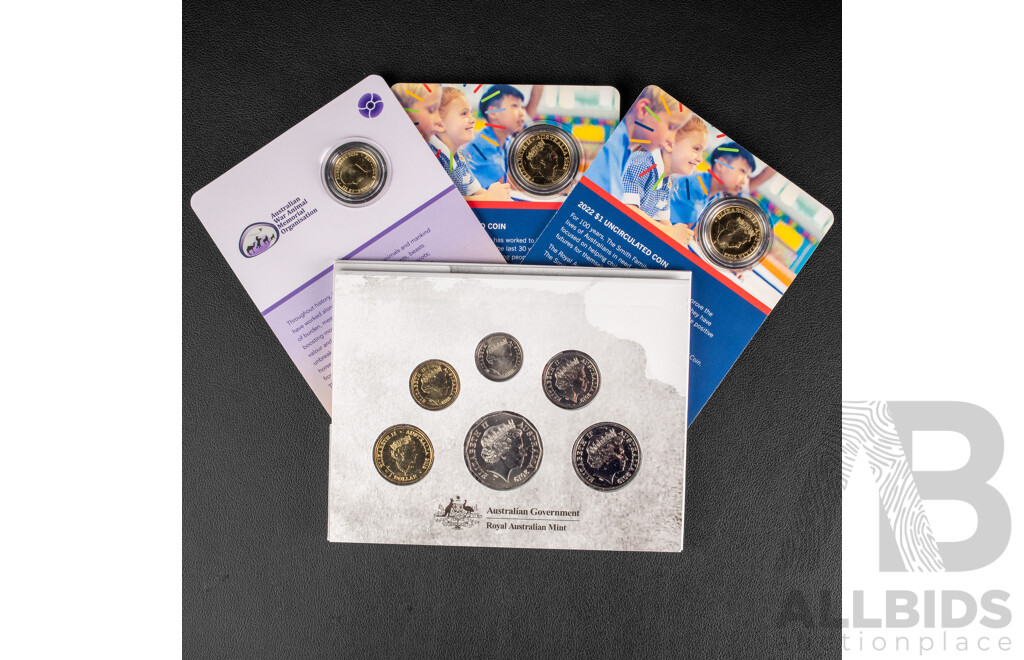 Australian RAM 2019 Six Coin Year Set, the Good the Bad and the Ugly, 2024 Two Dollar Coin, War Animals Remembered, C Mint Mark and Two One Dollar, Centenary of the Smith Family