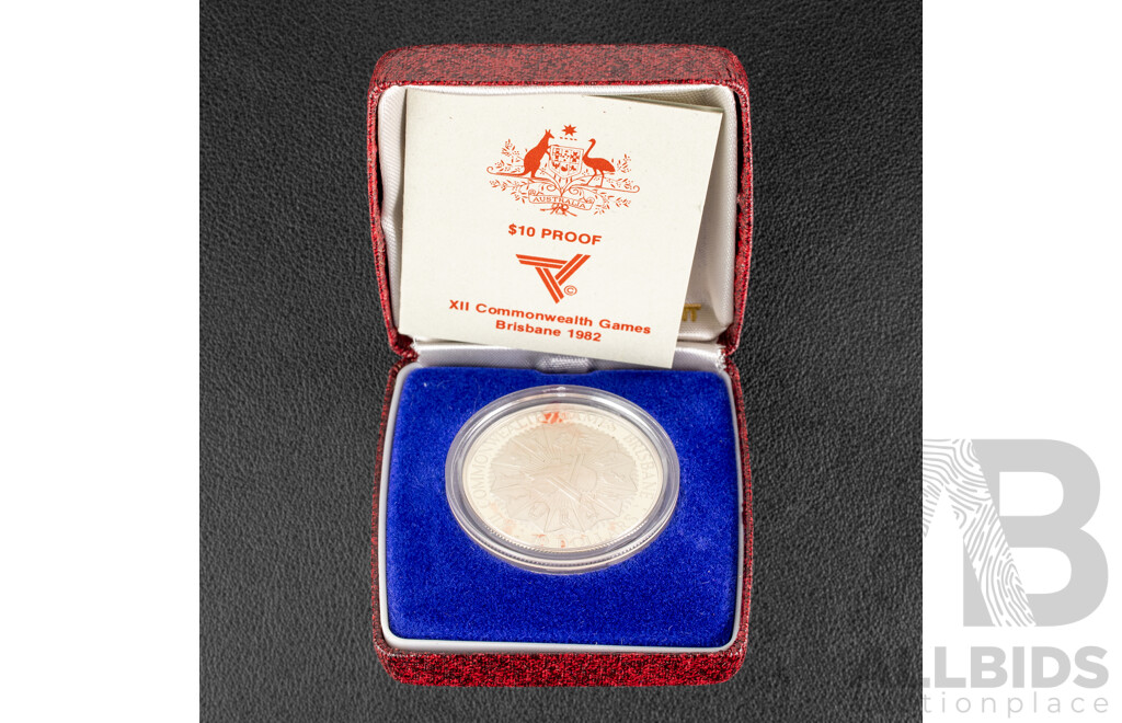 Australian RAM 1982 Silver Proof Ten Dollar Coin, Commonwealth Games .925