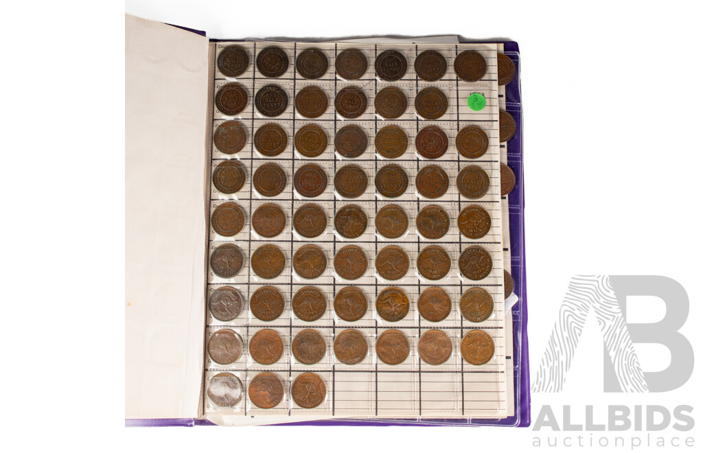 Album of Australian Pennies and Half Pennies, Mostly Consecutive