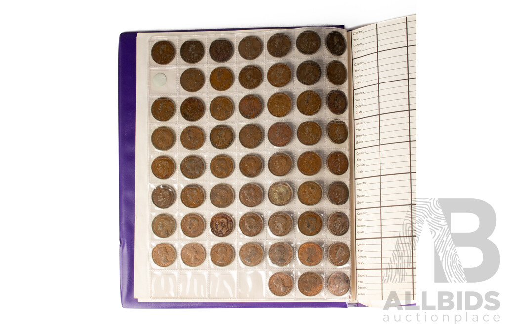 Album of Australian Pennies and Half Pennies, Mostly Consecutive