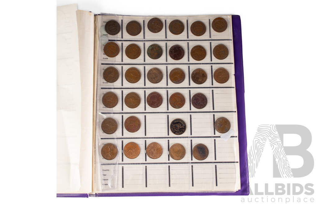 Album of Australian Pennies and Half Pennies, Mostly Consecutive