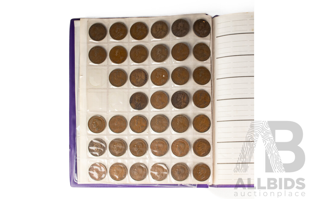 Album of Australian Pennies and Half Pennies, Mostly Consecutive