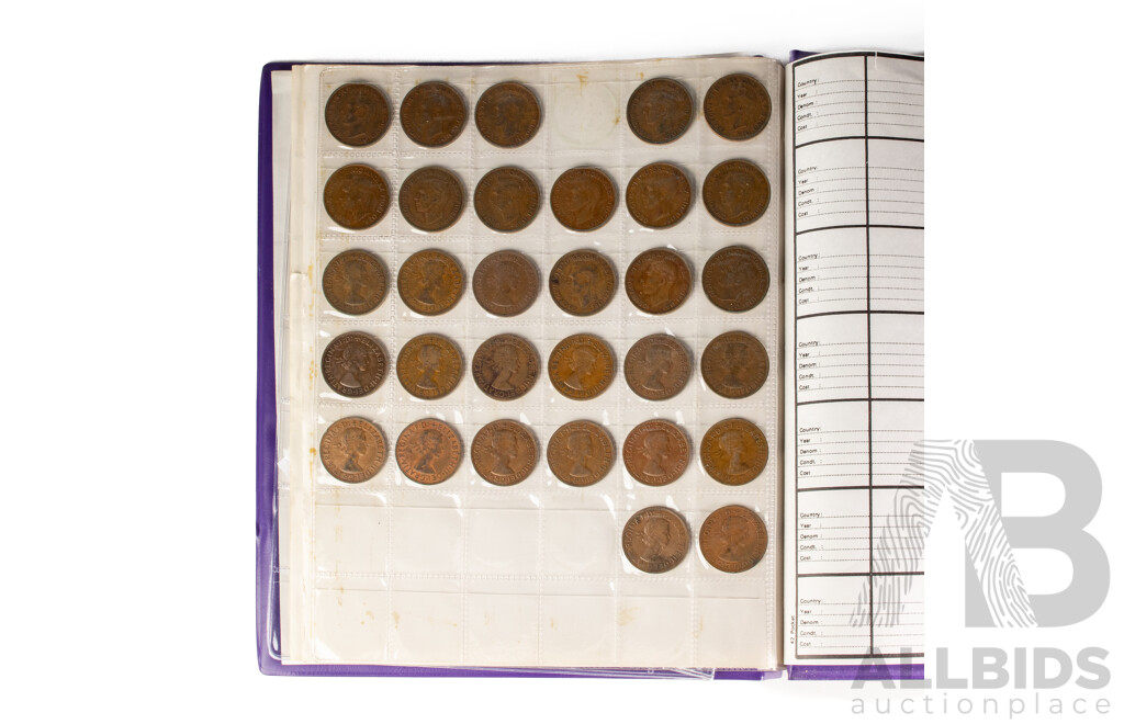 Album of Australian Pennies and Half Pennies, Mostly Consecutive