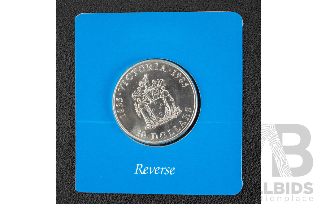 Australian RAM 1985 Silver Ten Dollar Coin, State Series Victoria .925