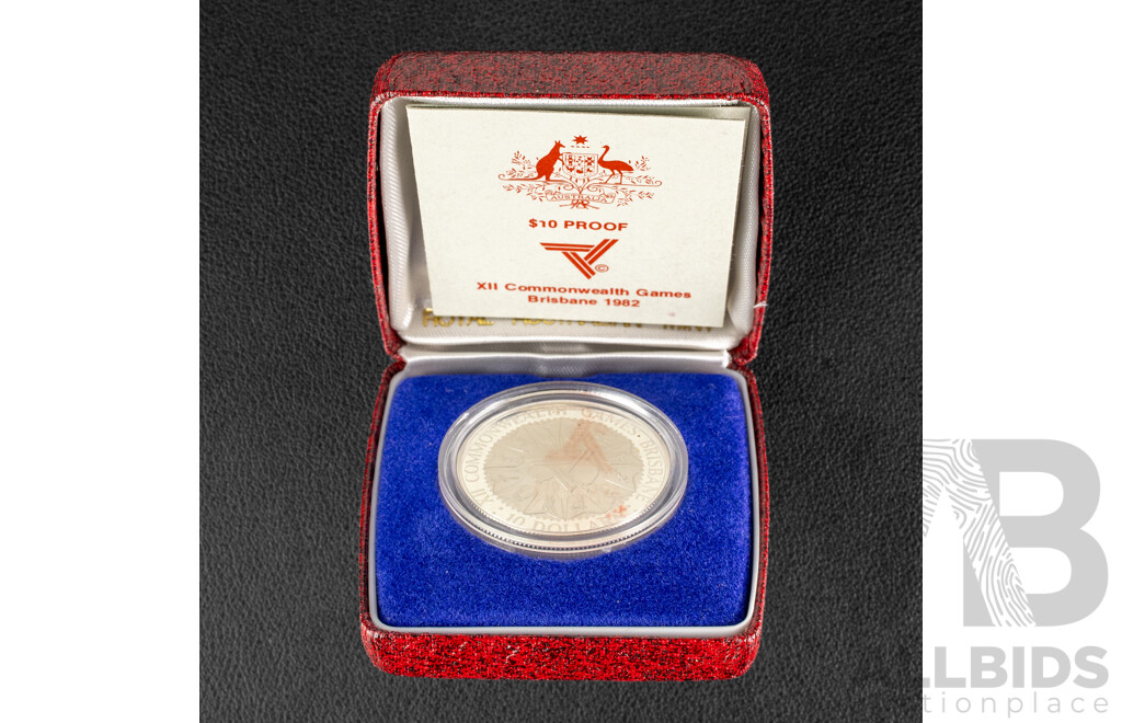 Australian RAM 1982 Silver Proof Ten Dollar Coin, Commonwealth Games .925