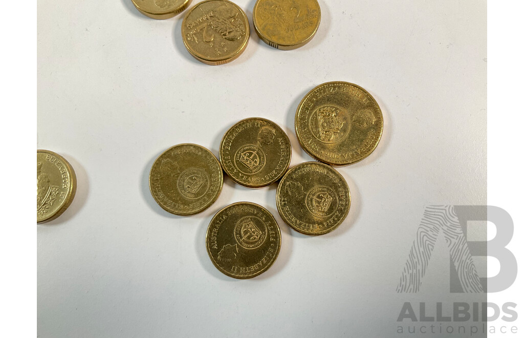 Collection of Australian Coins Including Two Dollars, Four 2016 Fifty Years Decimal Currency, Twenty Four 1988 High Grade, 1989, 1990, Two 2018 INVICTUS, Three 2012 Remembrance,, 2016 Fifty Years Decimal Currency One Dollar